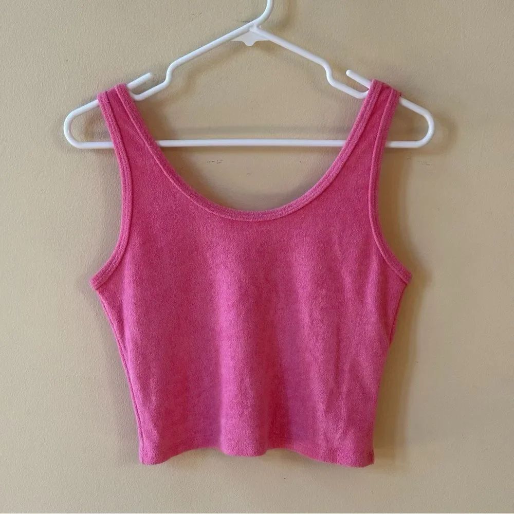 Hollister Pink Terry Cloth Crop Tank